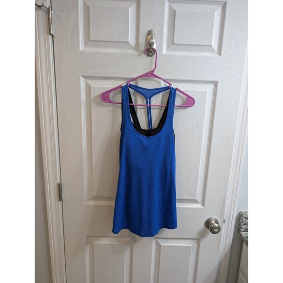 Athleta Tops - Athleta Blue Box Jump 2 in 1 Racerback Tank Top Built in Bra - Size S